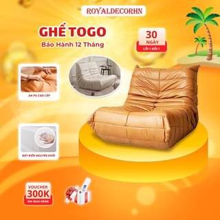 Ghế togo thư giãn tựa lưng, ghế thư giãn lười, ghế sofa lười bề mặt da, đệm êm và trọng lượng nhẹ