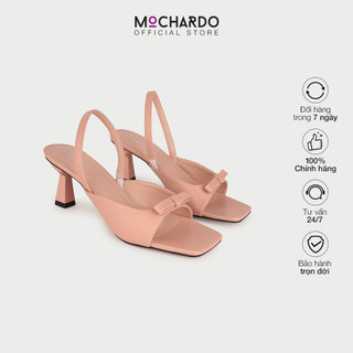 Giày Sandal Nữ Cao Gót Nhọn MOCHARDO MC.109 Quai Ngang Phối Nơ 7cm