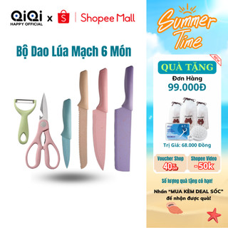 Bộ dao nhà bếp lúa mạch METIS 6 món kháng khuẩn tiện dụng