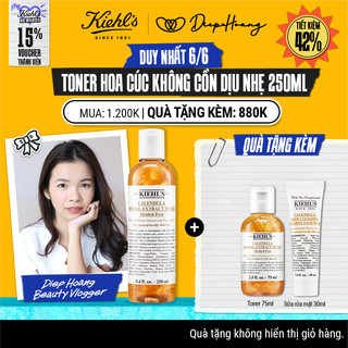Kiehl's x Ngọc Diệp x Nước cân bằng Hoa Cúc Kiehl's Calendula Herbal Extract Alcohol-Free Toner 250ML