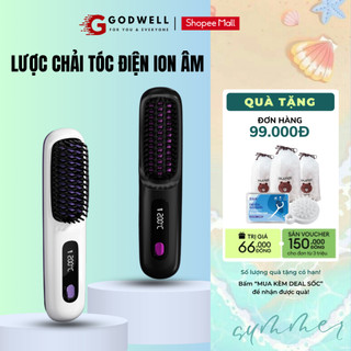 Lược chải tóc điện ion âm không dây GODWELL Chăm sóc tóc suôn mượt, tạo kiểu nhanh chóng - LD02