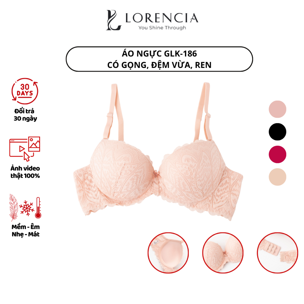 Áo lót ngực nữ Lorencia có gọng đệm vừa định hình ngực GLK 186