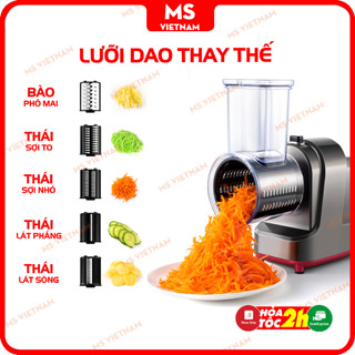 Bộ lưỡi dao thay thế máy thái rau củ đa năng - hái lát, sợi, bào phô mai, thái lát lượn sóng - MS Việt Nam