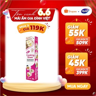 Giấy nến 2 mặt lót nồi chiên, nướng bánh, giấy lót chống dính 30cm x 30cm (50 tờ/hộp)
