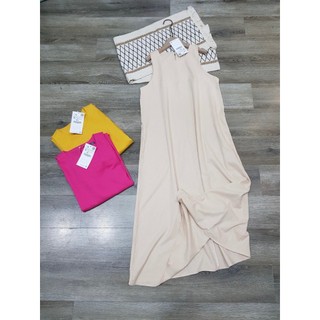 Đầm linen suông 3 lổ
