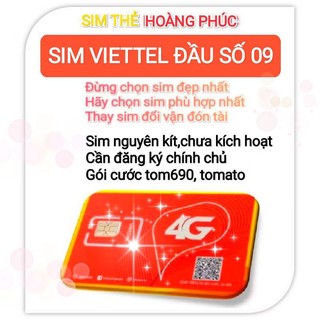 Sim viettel đầu số cổ 09 cặp gánh đẹp chưa kích hoạt, giá bình dân