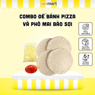 Combo 2 cặp Đế bánh Pizza và Phômai Mozzarella bào sợi