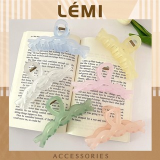 Kẹp tóc nhựa xoắn kép trong mờ 11cm nhiều màu pastel Kẹp tóc càng cua xinh xắn thời trang Lémi Accessories