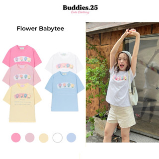 BUDDIES | Áo Thun Local Brand Thêu Hoa 4 Màu Sắc Pastel Ôm Gọn Cơ Thể Cho Nàng Cá Tính