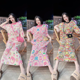 ĐẦM SUÔNG CHẤT XỐP ĐẦM DÁNG DÀI. HOẠ TIẾC NHIỀU FREESIZE 40kf 79kg