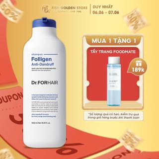Dầu gội đầu giảm gàu, nấm ngứa da đầu Dr.FORHAIR Folligen Anti-Dandruff Shampoo 500ml