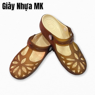 giày sục nữ đi làm đi mưa,bít mùi lưới hoa siêu êm siêu mềm (B2999)