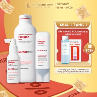 Bộ Gội Xả Dưỡng Hỗ Trợ Móc Tóc, Nuôi Dưỡng Da Đầu Dr.FORHAIR: Folligen Plus x Scalp Pack x Tonic