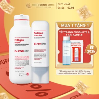Combo gội xả dưỡng hỗ trợ mọc tóc giảm rụng tóc Dr.FORHAIR Original Shampoo 300ml x Scalp Pack 250ml