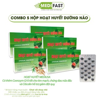 Combo 5 hộp hoạt huyết dưỡng não - giúp tăng cường tuần hoàn não, Có thêm Citicolin và Q10, hỗ trợ tốt hơn cho trí não