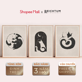 Tranh treo tường SET3 của REICHTUM - Decor phòng ngủ chill/ Tráng gương/ Nhà/ Chất vải bền bỉ