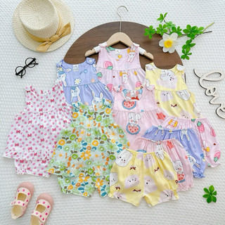 NT193 Bộ lanh sát nách dáng baby doll lai bèo cài cúc vai cho bé gái, bộ tôn tole hai dây (nhiều màu)