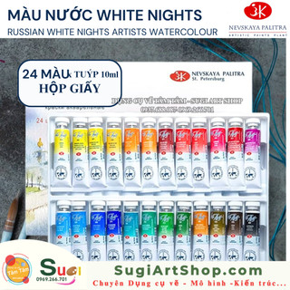 Màu nước White nights dạng tuýp , whiteNights Watercolor 12 / 24 màu dạng tuýp