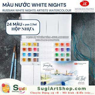 Màu nước White Nights dạng pan ,  whitenights tổng hợp (12-24-36 màu dạng thỏi )