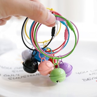 Vòng dây móc khóa trang trí gắn chuông nhiều màu