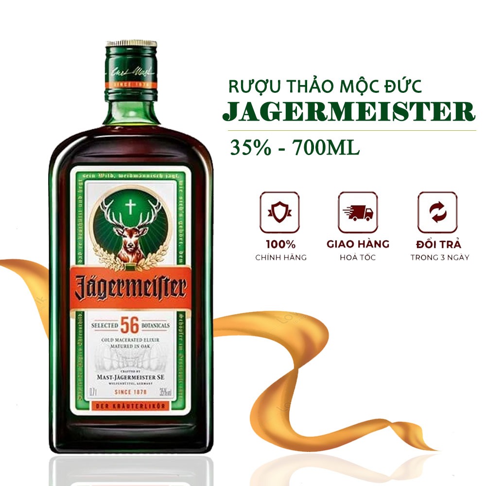 Rượu thảo mộc đức jagermeister 35% chai 700ml hương vị thơm ngon và mạnh mẽ nhập khẩu chính hãng