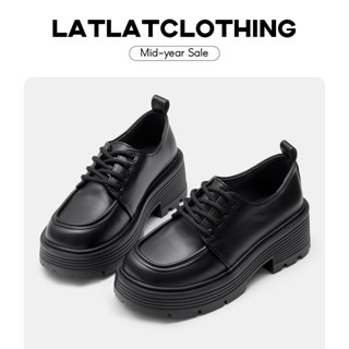 [ SẴN - SHIP HOẢ TỐC ] Giày oxford thắt dây bản mới nhất, đế răng cưa đế cao 5cm chất liệu PU cao cấp - latlatclothing