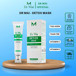 Dr Mai thải độc tảo than - Detox Mask giúp làm sạch lỗ chân lông hỗ trợ da hấp thu dưỡng chất trắng sáng mịn màng