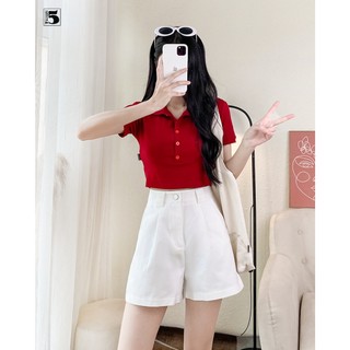 Áo polo nữ Twentyfive ngắn tay, dáng ôm, 4 cúc TL10