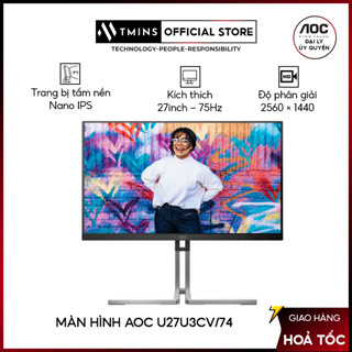 Màn hình AOC U27U3CV/74 (27inch/4K/NANO IPS/75HZ/4MS/LOA/USB-C) - Hàng chính hãng