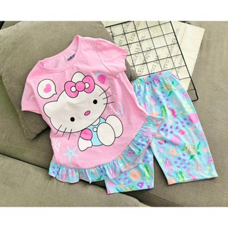  Đồ bộ bé gái, bộ cộc tay mùa hè cho bé gái đi học size 8-25kg chất cotton mềm mịn mát