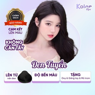  Thuốc nhuộm tóc ĐEN TUYỀN, ĐEN TỰ NHIÊN không tẩy, kem thuốc nhuộm tóc tại nhà hạ nền phủ bạc Kolorhair
