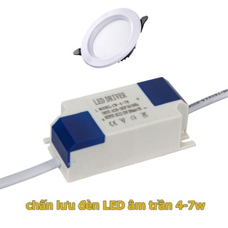Nguồn, tăng phô, chấn lưu đèn led âm trần 4-7w 1 màu