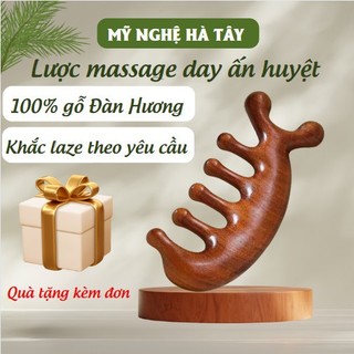 Lược gỗ Đàn Hương Cá Heo 2 đầu Mỹ Nghệ Hà Tây massage đa năng thon gọn mặt giảm nhức mỏi mắt