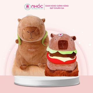 Gối mền 2in1 Capybara đeo balo, bóng chày hồng, cosplay hamburger bông cao cấp - NHÓC
