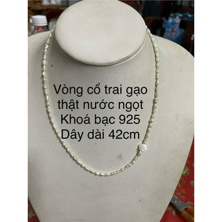 Vòng cổ trai gạo nước ngọt khoá b a c 92 5 ms f