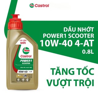 (Giá KM) - Bản Nâng Cấp 2023 - Bình 0.8L Dầu Nhớt Xe Tay Ga CASTROL POWER-1 SCOOTER 3 IN 1 10W40 800ML