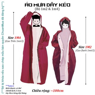 Áo mưa 1 người lớn Nam Nữ KOJMAC Raincoat Fashion 1m2 & 1m4 ( Bộ đồ măng tô chống thấm nước thời trang cặp đôi ..)