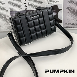 Túi hộp da PUMPKIN thiết kế ô vuông cho nam và nữ trẻ trung năng động phong cách Local Brand