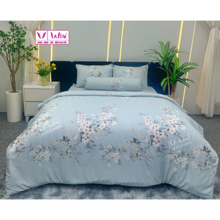 (RẺ NHẤT) Chính hãng THẮNG LỢI - Bộ Drap Chăn Ga Gối Tencel cao cấp Super Win ko nhăn D29