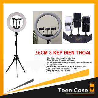 Đèn Livestream size 36cm  45 cm và chân 2m1 Hỗ Trợ Chụp Ảnh Make up Trang Điểm nhiều Chế Độ Sáng