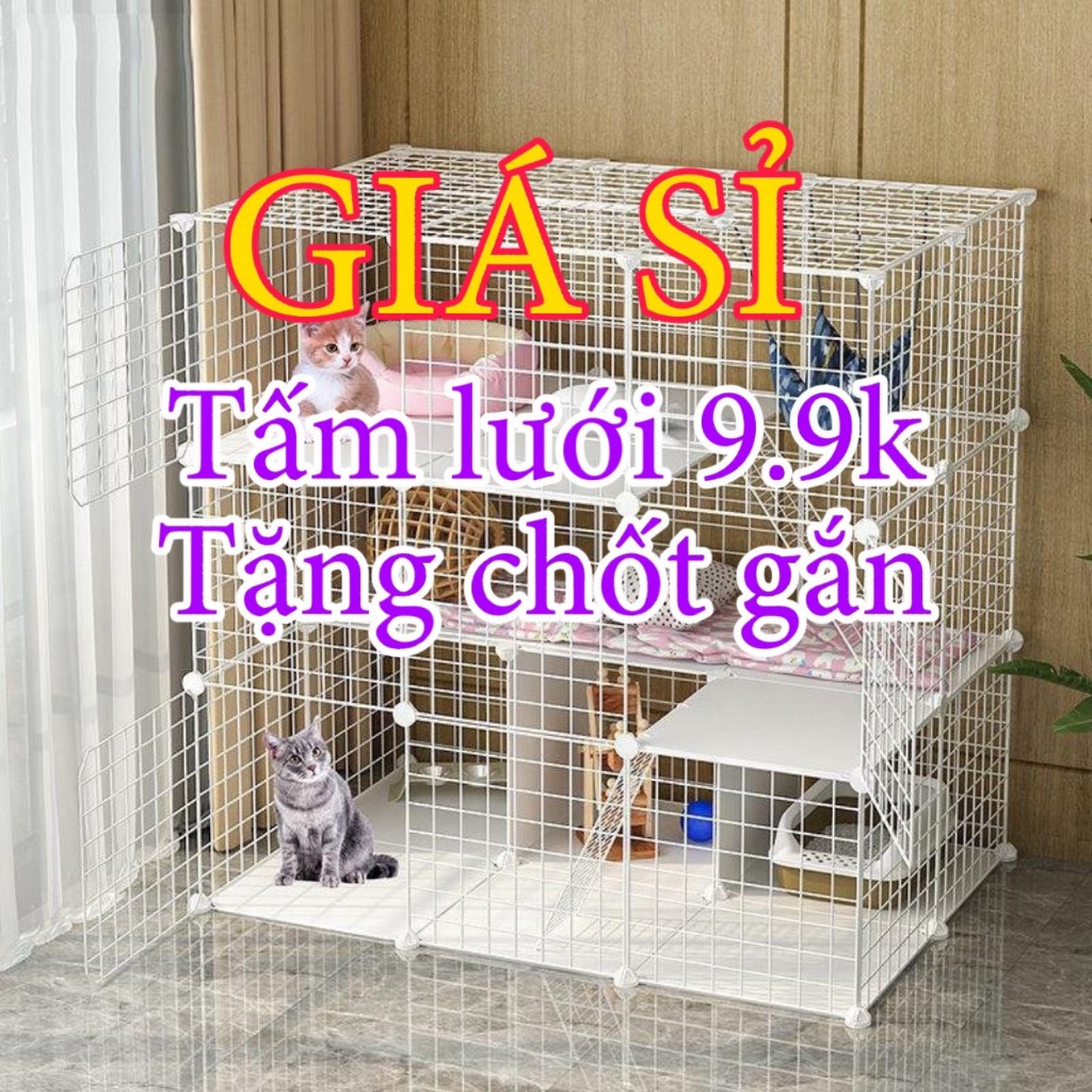 [ TẶNG CHỐT] - Miếng Lưới Ghép 35x35cm Các Loại - Lắp Ghép Chuồng Mèo, Quây Chó, Chuồng Thú Cưng