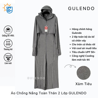Áo chống nắng toàn thân 2 lớp Gulendo có che trán vành mũ tháo rời