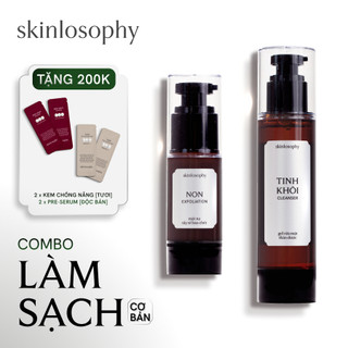 Combo làm sạch cơ bản: sữa rửa mặt tinh khôi, tẩy da chết non | skinlosophy