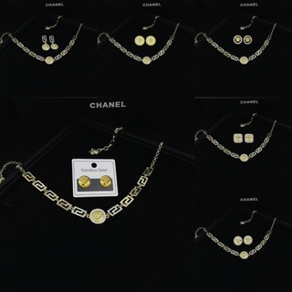 Sét trang sức Versace cao cấp sang chảnh dây chuyền và bông tai đính đá sang chảnh