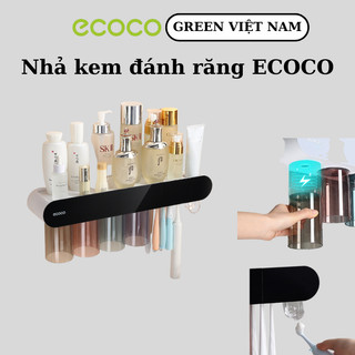 Bộ Nhả Kem Đánh Răng Tự Động ECOCO - Kệ Đựng Mỹ Phẩm Có Ngăn Kéo Dán Tường