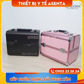 Cốp nhôm đựng đồ phun xăm, trang điểm, nail, mi có khóa