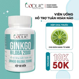 Bổ não Topvie Ginkgo Biloba 2000 hỗ trợ tuần hoàn máu nãu, giảm stress, tăng cường trí nhớ, cải thiện trí nhớ