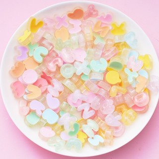 (Tặng keo + 01 phôi móc khóa) Charm chữ cái trong nhiều Màu Sắc trang trí ốp điện thoại, bình nước, gương, dépu