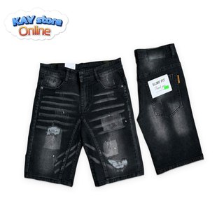 Quần short jean nam XÁM ĐEN rách nhẹ, chất vải jean co giãn, dễ vận động, vừa form người, giá rẻ đẹp