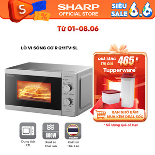  Lò vi sóng Cơ R-211TV-SL/BK 21L  -  Bảo Hành 12 tháng